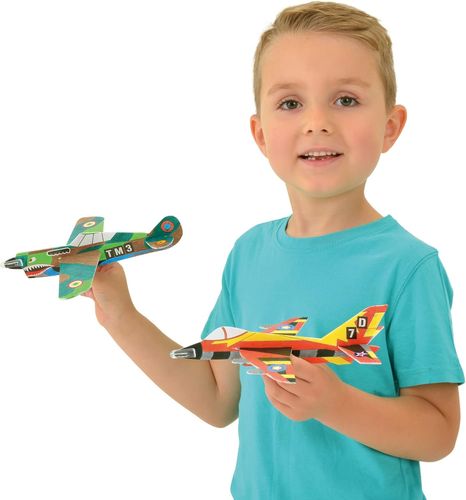 ערכת יצירה לילדים - הכנת וקישוט 4 מטוסי קצף