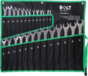 סט 26 מפתחות רינג/פתוח 6-32 מ"מ באריזת קנבס  BOLT