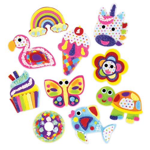 ערכת יצירה לילדים - הכנת 10 פאטצ'ים צבעוניים ניתנים להדבקה בקלות