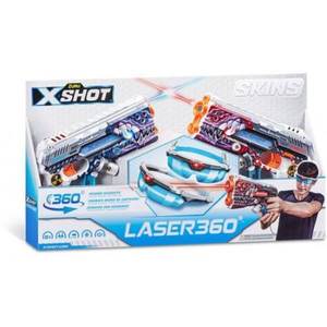 זוג רובי לייזר טאג עם משקפיים X-Shot Skins Leser 360