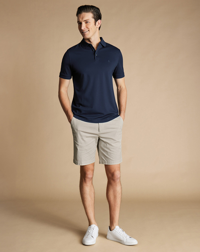 מכנסיים קצרים כותנה - Light grey stripe shorts