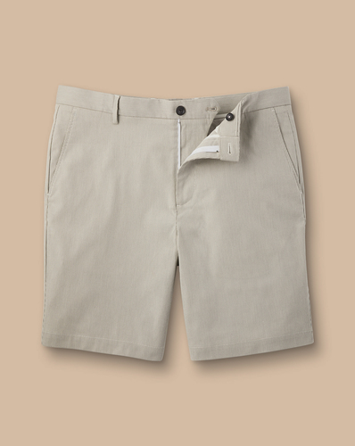 מכנסיים קצרים כותנה - Light grey stripe shorts