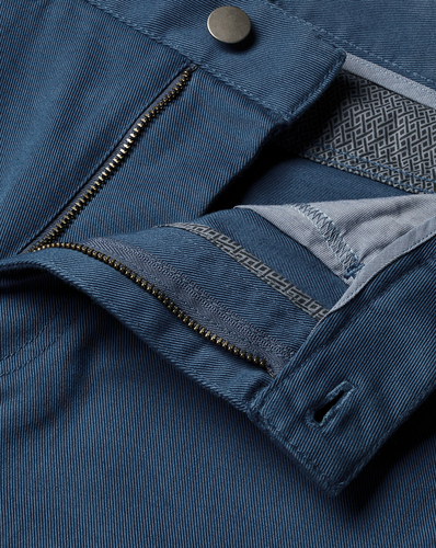 מכנסי כותנה כחולות - Petrol blue twill slim fit 5 pocket jeans