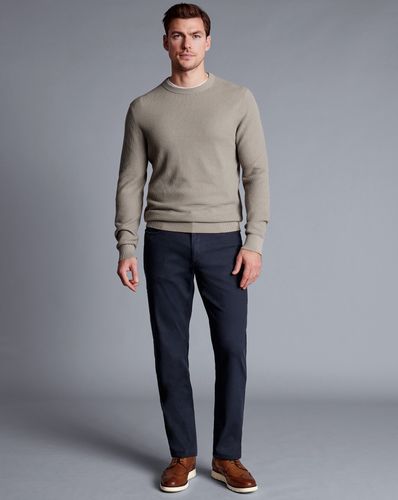 מכנסי כותנה כחולות - Petrol blue twill slim fit 5 pocket jeans