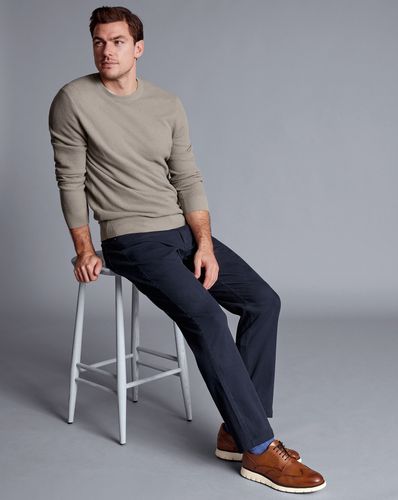 מכנסי כותנה כחולות - Petrol blue twill slim fit 5 pocket jeans