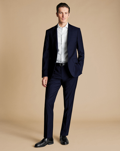 חליפה יוקרתית מבד איטלקי סלים פיט כחולה - Dark navy tropical slim fit Italian suit  