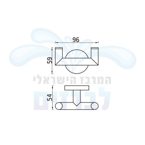קולב מגבות וו כפול עגול חמת 801722 | כרום מוברש F16S