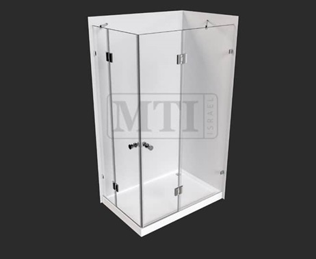 MTI-746 – דגם עידו – מקלחון פינתי – שני קבועים ושתי דלתות = גוון וסוג זכוכית לציין בהערות