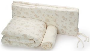 סט מצעים מעוצב למיטת תינוק 100% כותנה טטרא - דובים