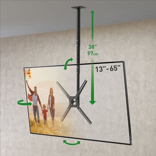 זרוע לטלוויזיה תקרתית עם כוונון גובה עד 97 ס