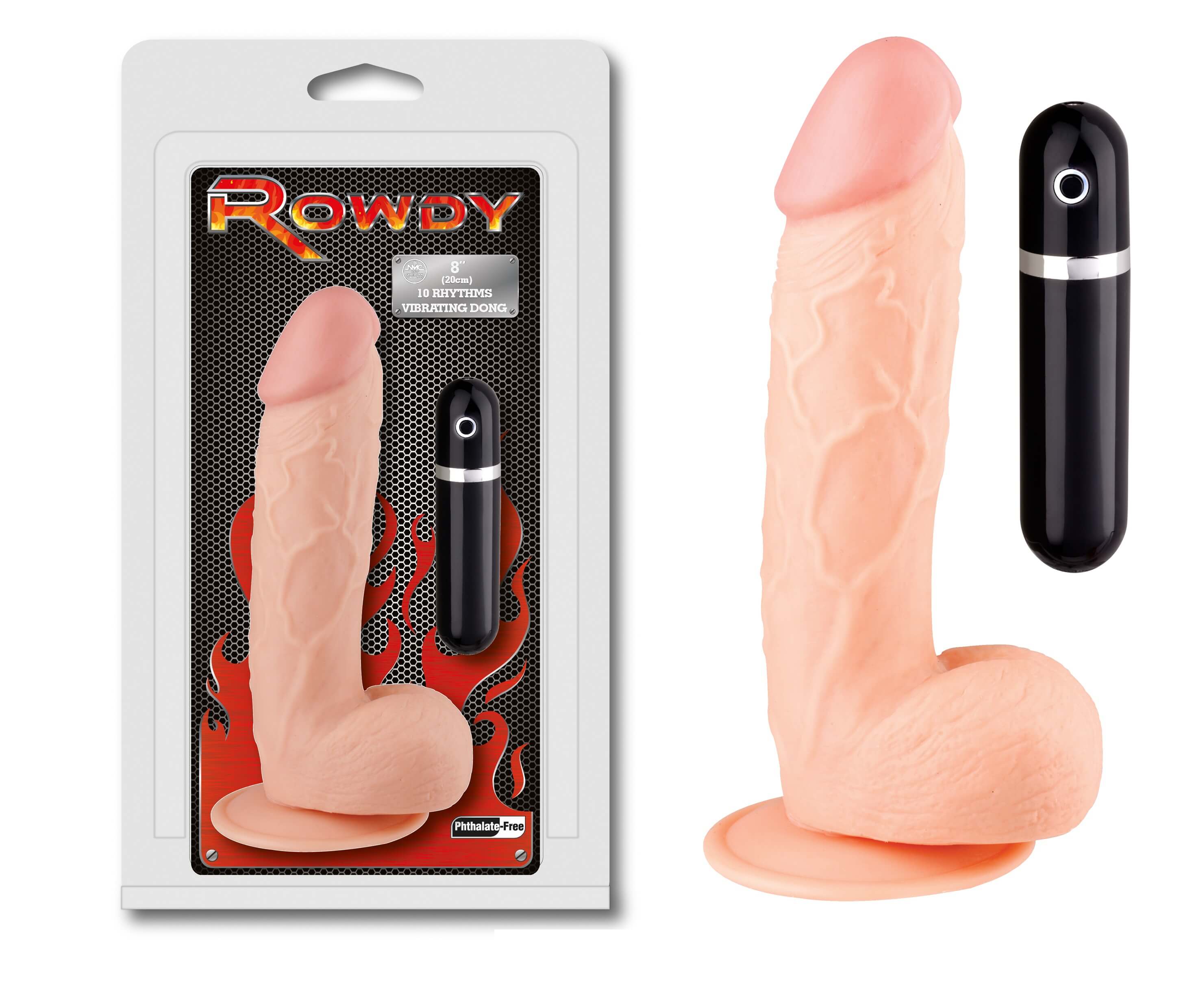 ויברטור ריאליסטי 20 ס"מ 10 מצבי רטט NMC- Rowdy 
