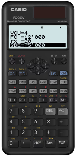‏מחשבון פיננסי Casio FC-200V 2