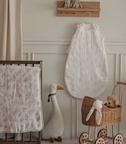 שק שינה לתינוק 100% כותנה טטרא ללא שרוולים, גילאי 0-6 חודשים - סתיו