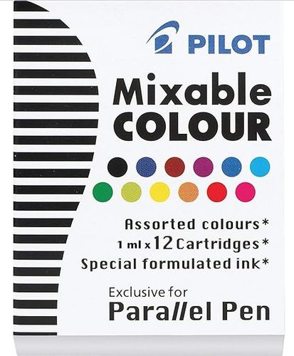 מילוים לעט פרלל, 12 צבעים  CARTRIDGES FOR PILOT PARALLEL PEN