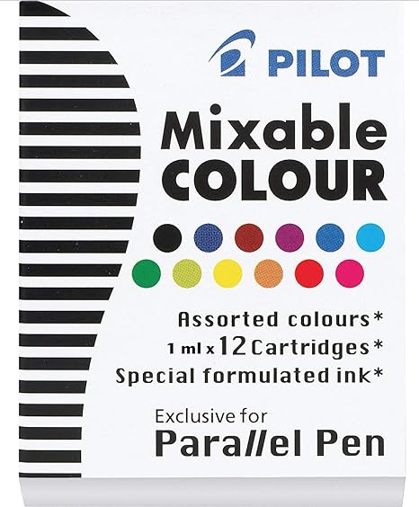 מילוים לעט פרלל, 12 צבעים  CARTRIDGES FOR PILOT PARALLEL PEN