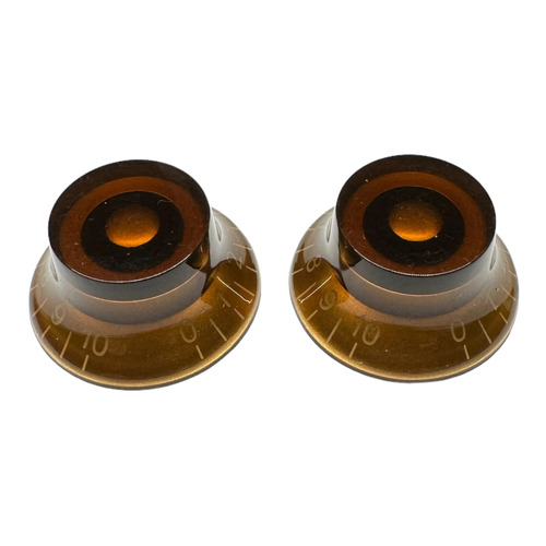 סט 2 כפתורים AX-L549-2 AxLabs Aged Gold Bell Knob White Font