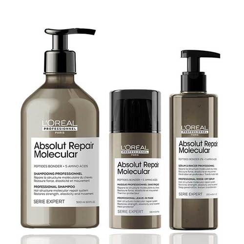 סט שמפו מסכה ללא שטיפה וסרום Absolut Repair Molecular 