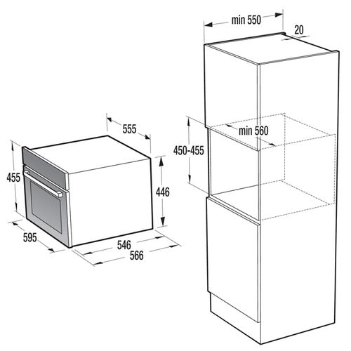 תנור בנוי 45 גובה דגם BO547ST גורניה GORENJE