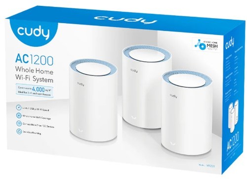 ראוטרמגדיל טווח Cudy M1200 AC1200 Home Mesh (3 יחידות)