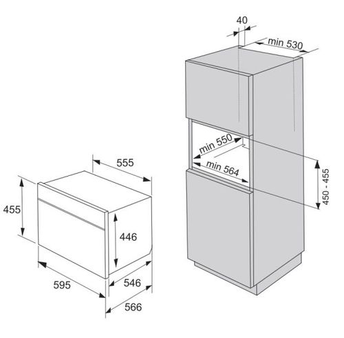 תנור בנוי משולב מיקרו דגם BCM4547A10BG גורניה GORENJE