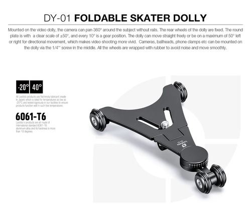 מיני דולי סקייטבורד מתקפל Leofoto Skater Dolly DY-01