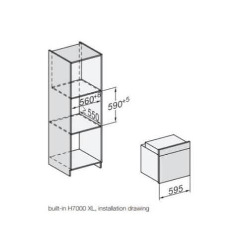 תנור בנוי 76 ליטר Miele H2456B שחור מילה