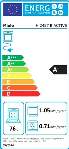 תנור בנוי 76 ליטר H2457 B ACTIVE PERFECT CLEAN מילה Miele שחור