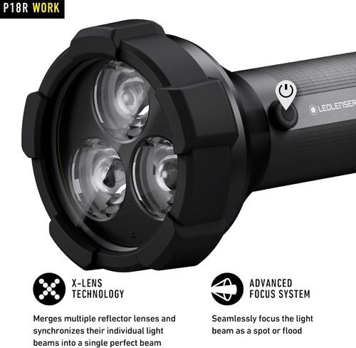 פנס יד לד לנסר  LED LENSER P18R WORK