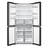 מקרר 4 דלתות מקפיא תחתון 470 ליטר דגם 6356 HQ-611R MIDEA 6356 זכוכית שחורה
