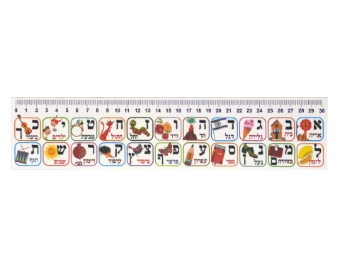 סרגל אותיות אישי ממפל - אות ותמונה - 36 יח
