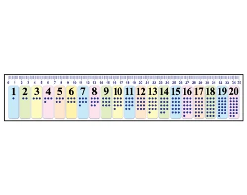 סרגל מספרים ממפל 1-20 ספרה-כמות נקודות - 36 יח'