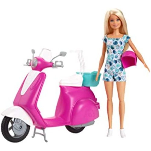 ברבי – בובה עם וספה ורודה GBK85 BARBIE