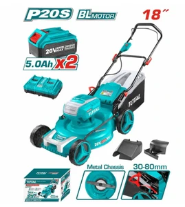 מכסחת דשא נטענת (40V (2*20V דחיפה רוחב כיסוח 46 ס"מ כולל 2 סוללות 5AH ומטען כפול דגם TLMLI20182 יצרן TOTAL