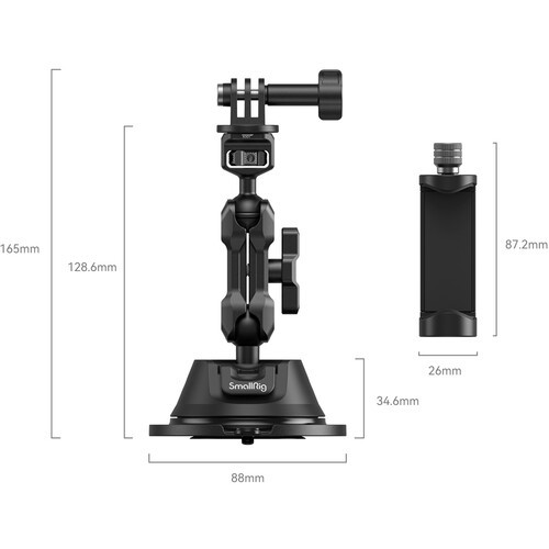 SmallRig SC-1K Portable Suction Cup 4275  Mount Kit for Action Cameras and Smartphones