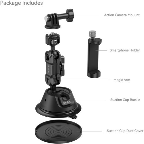 SmallRig SC-1K Portable Suction Cup 4275  Mount Kit for Action Cameras and Smartphones