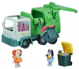 משאית אשפה עם מנוף פחים, 2 פחי אשפה ו 2 דמויות