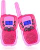 מכשירי קשר ווקי טוקי לילדים עד טווח של 3 ק"מ עם מסך LED וסוללה נטענת - ורוד