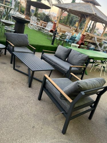 סט ישיבה אלומיניום (ספה+2 כורסאות+ שולחן) דגם דאלי 146