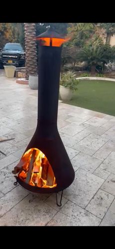 מדורת אש מברזל עם ארובה