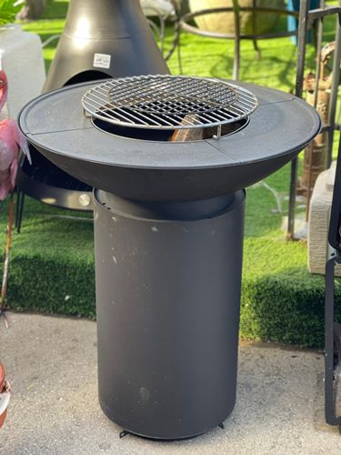 קערת אש מברזל עם פלטת מנגל מנירוסטה ורשת