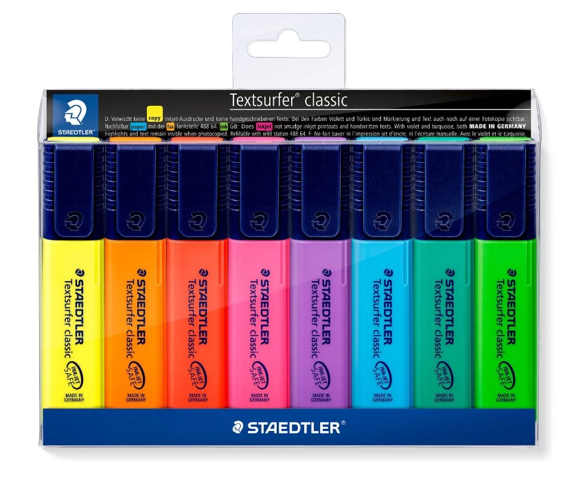 מרקרים זוהרים - סט של 8 יח STAEDTLER Textsurfer classic
