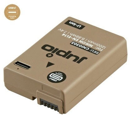  Jupio EN-EL14A *ULTRA C* (USB-C input) 1200mAh- שלוש שנים