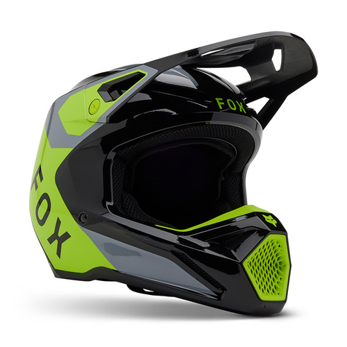 קסדת ילדים פוקס אפור / צהוב - FOX YTH V1 LEAN V25