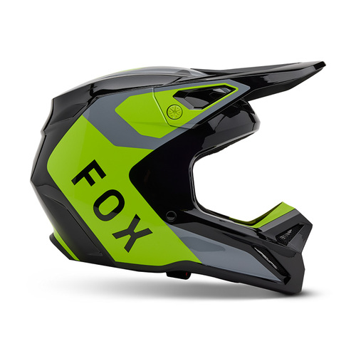 קסדת ילדים פוקס אפור / צהוב - FOX YTH V1 LEAN V25
