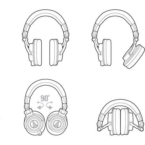 אוזניות מוניטור לבנות Audio-Technica ATH-M50xWh
