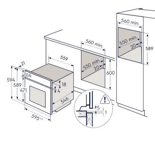 תנור בנוי מהדרין לשבת 71 ליטר Electrolux EOH64279X נירוסטה
