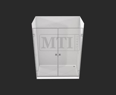 MTI-722 – דגם הלל – מקלחון חזיתי- שתי דלתות =גוון וסוג זכוכית יש לציין בהערות