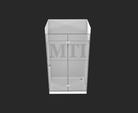 MTI-723 – דגם אלישבע – מקלחון חזיתי – הרמוניקה שתי דלתות = גוון וסוג זכוכית יש לציין בהערות
