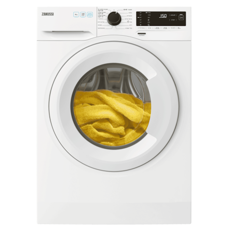 מכונת כביסה 8 ק"ג ZANUSSI דגם ZNF842D1W1 זנוסי פאנל בעברית