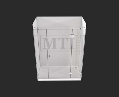 MTI-724 – דגם טליה – מקלחון חזיתי – שני קבועים ודלת = גוון וסוג זכוכית יש לציין בהערות